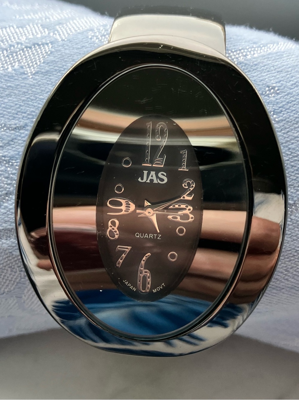 New battery installed today JAS Geneva Quartz Cuff Watch, Platinum gray, unisex